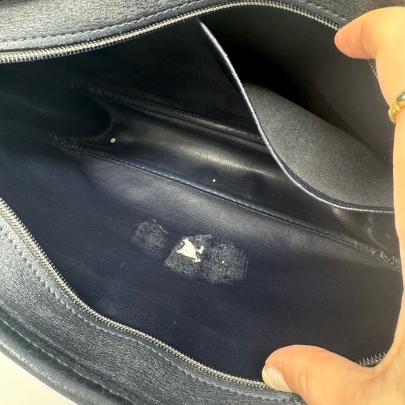 Longchamp vintage Roseau Blue Navy Leather Crossbody Bag - Picture 8 of 10